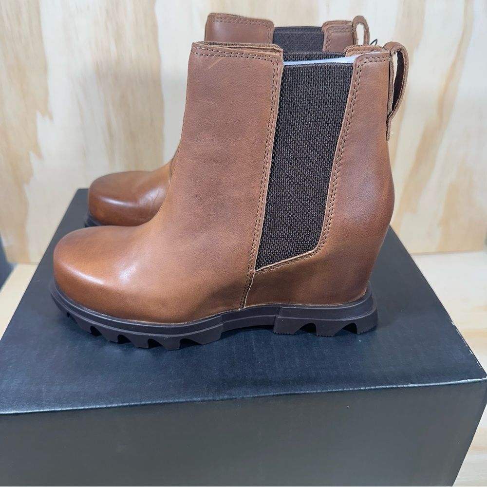 Sorel Tan Wedge Ankle Booties